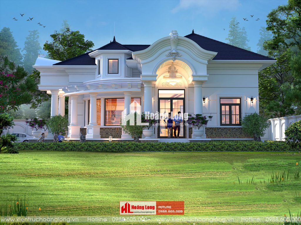 Thiết kế biệt thự Tân cổ 1 tầng tại Bắc Giang
