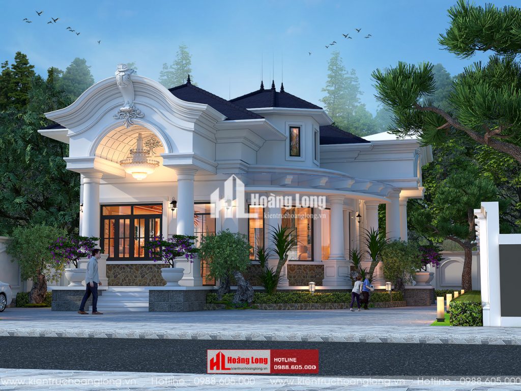 Thiết kế biệt thự Tân cổ 1 tầng tại Bắc Giang