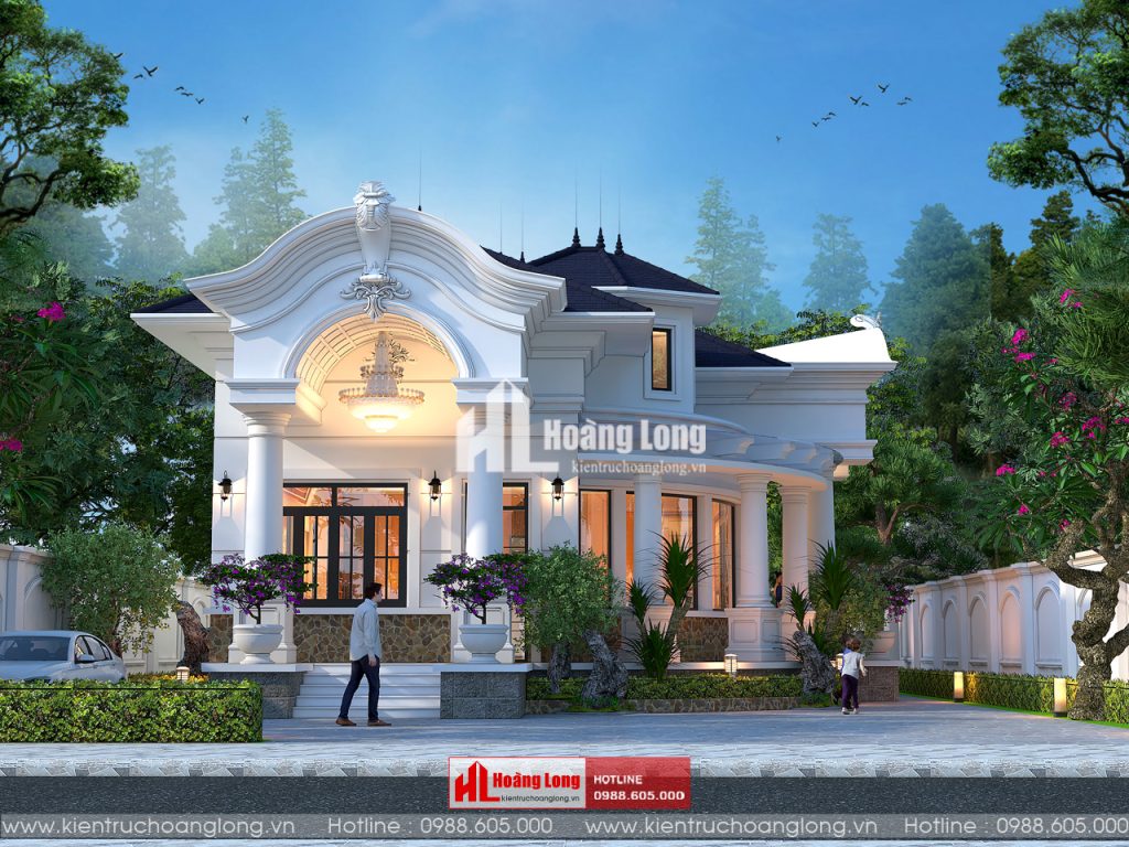 Thiết kế biệt thự Tân cổ 1 tầng tại Bắc Giang