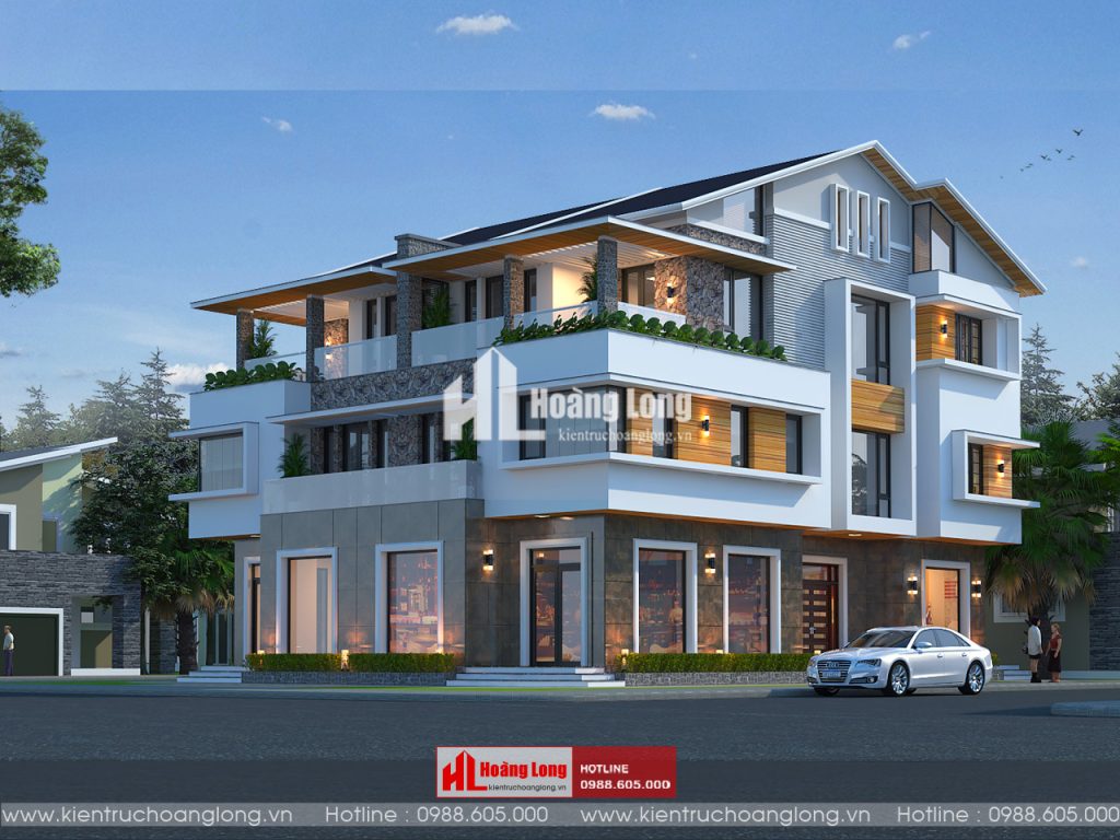 3 phong cách thiết kế biệt thự 400m2 HOT NHẤT 2026 1 Thiết Kế Biệt Thự 400M2-Kiến Trúc Hoàng Long