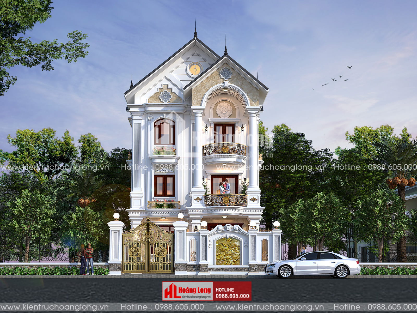 Mẫu Biệt Thự 3 Tầng Tân Cổ Điển Đẹp Mái Thái Tại Thái Nguyên [Hl311026]