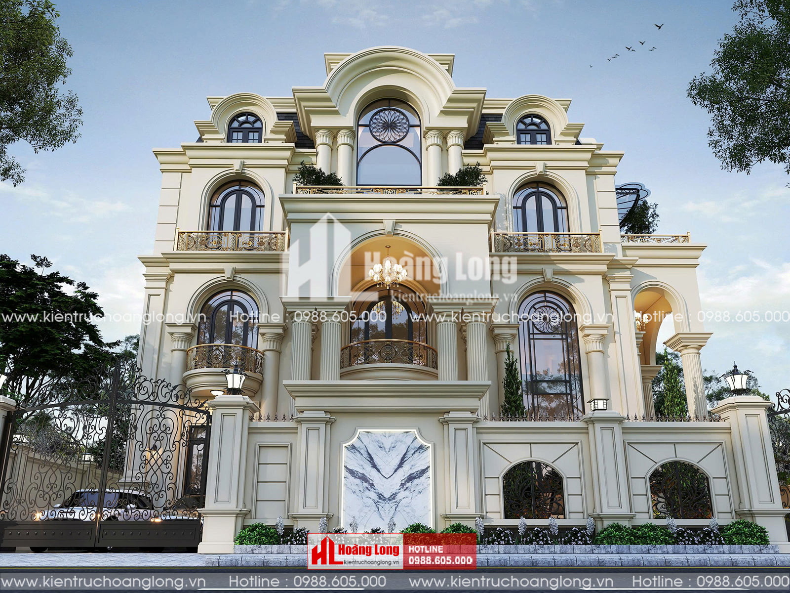 Thiết Kế Biệt Thự Bình Dương 3 Tầng Mái Mansard [Hl161026]