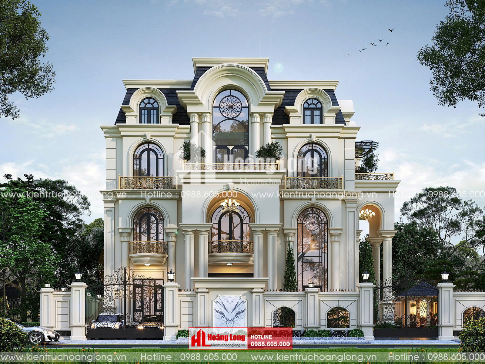 Thiết Kế Biệt Thự Bình Dương 3 Tầng Mái Mansard [Hl161026]